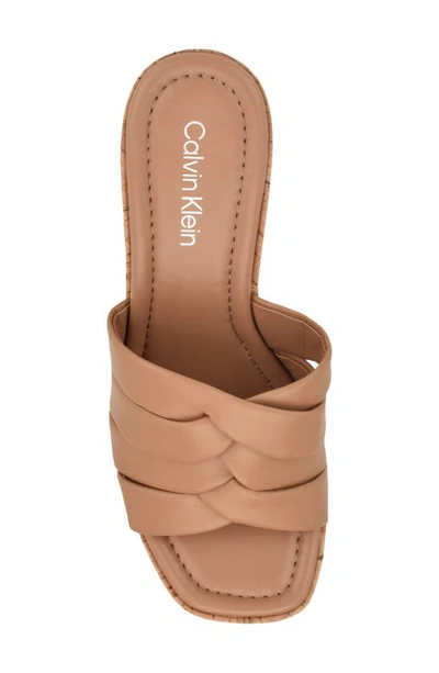 Shop Calvin Klein Heyla Wedge Sandal In Medium Natural