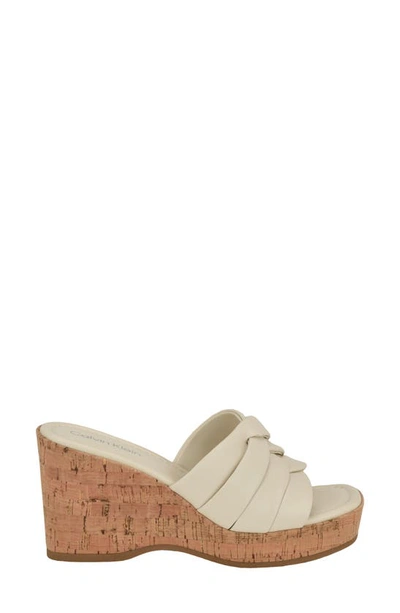 Shop Calvin Klein Heyla Wedge Sandal In Ivory