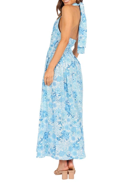 Petal And Pup Womens Clover Halterneck Maxi Dress In Blue Floral