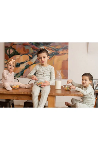 Maniere Stripe Stretch Cotton Top & Pants Set In Mauve