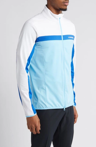 Shop J. Lindeberg Jarvis Mid Layer Performance Jacket In Baltic Sea