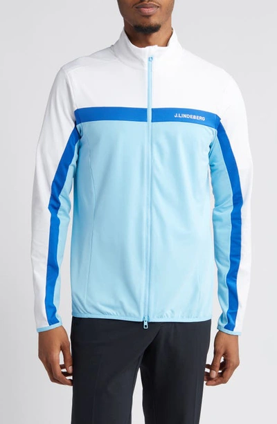 Shop J. Lindeberg Jarvis Mid Layer Performance Jacket In Baltic Sea