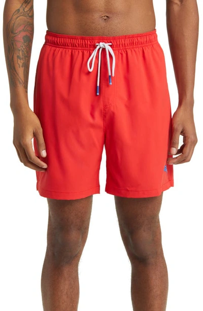 Shop Tommy Bahama Naples Shore Swim Trunks In Boomerang Red