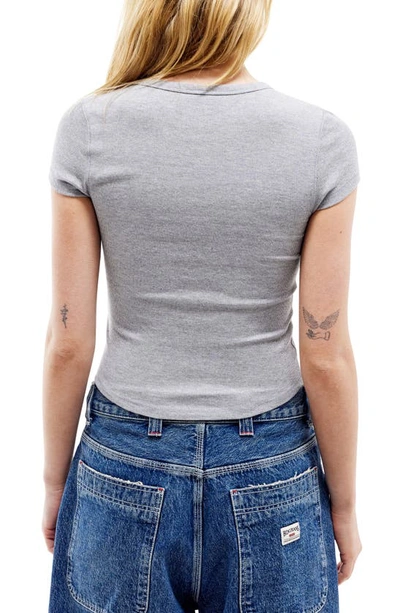 Shop Bdg Urban Outfitters Rib Henley T-shirt In Grey Marl