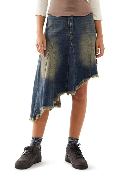 Shop Bdg Urban Outfitters Asymmetric Denim Skirt In Light Vintage