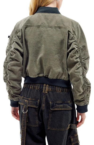 Bdg Urban Outfitters Zip Pocket Canvas Bomber Jacket In Khaki