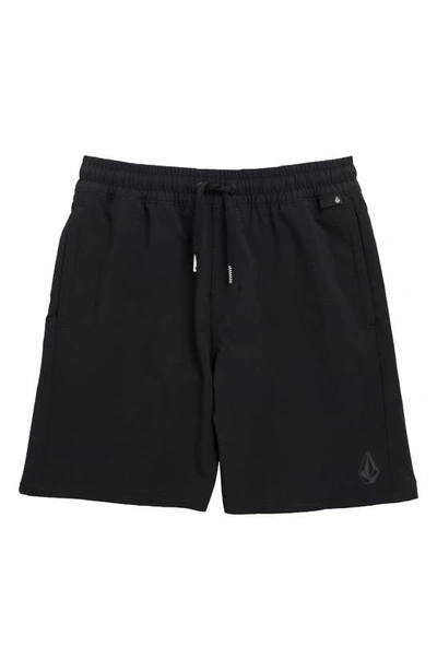 Shop Volcom Kids' Nomoly Hybrid Shorts In Black
