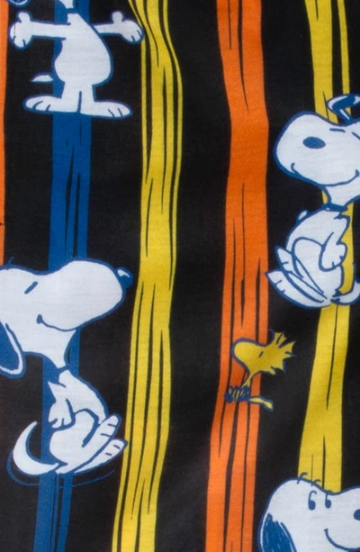 Shop Munki Munki X Peanuts® Kids' Snoopy Doodle Stripe Pajama Shorts In Blue