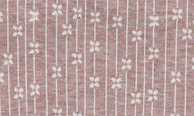 Maniere Manière Floral Stripe Cotton Blend Footie In Mauve