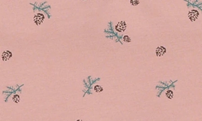 Maniere Pine Cone Print Cotton Blend Footie In Mauve