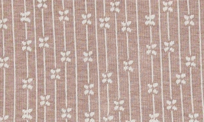 Maniere Manière Floral Stripe Cotton Blend Footie In Taupe