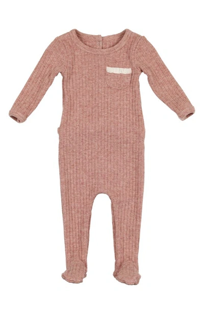 Maniere Pocket Ribbed Footie In Mauve