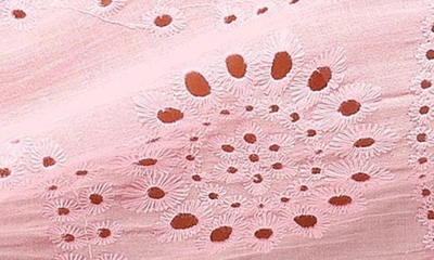 Petal And Pup Janelle Shirred Eyelet Button-up Top In Pink