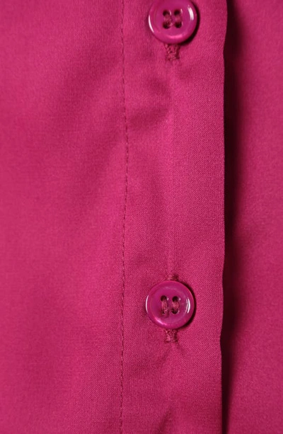 Shop Petal And Pup Narissa Satin Button-up Shirt In Magenta
