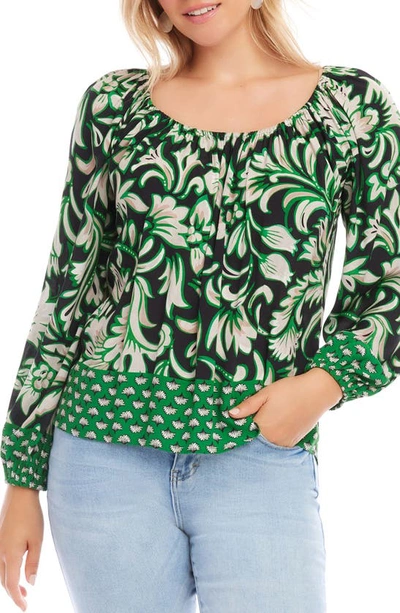 Shop Karen Kane Floral Border Print Woven Top