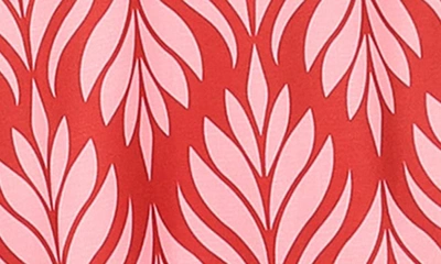 Petal And Pup Neoma Off The Shoulder Midi Dress In Red Palm Print