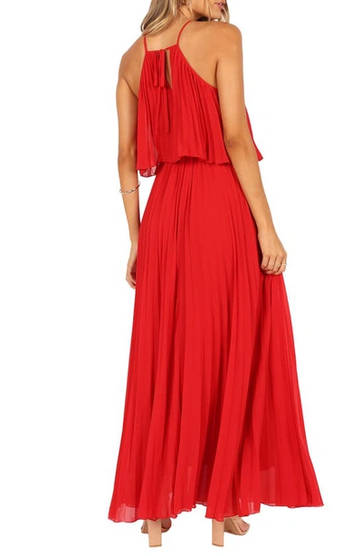 Shop Petal And Pup Petal & Pup Gia Pleated Maxi Dress In Red