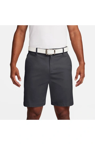 Shop Nike Dri-fit 8-inch Water Repellent Chino Golf Shorts In Dark Smoke Grey/ Black
