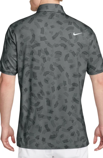 Shop Nike Dri-fit Tour Golf Polo In Dark Smoke Grey/ White