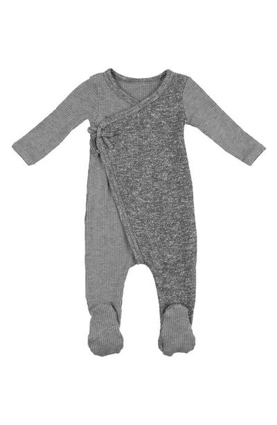 Shop Maniere Tweed Wrap Footie In Grey