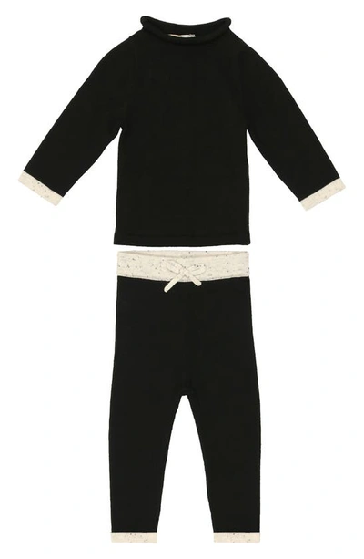 Shop Maniere Knit Top & Pants Set In Black/ White