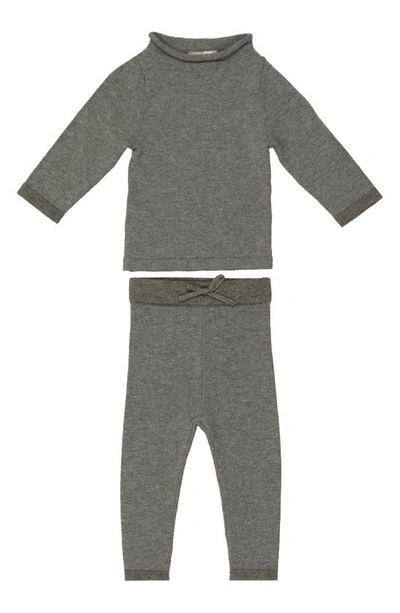 Maniere Manière Knit Top & Pants Set In Grey
