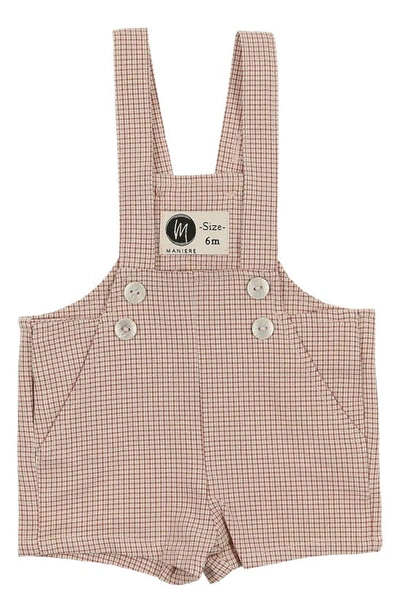 Maniere Manière Kids' Check Shortalls In Red