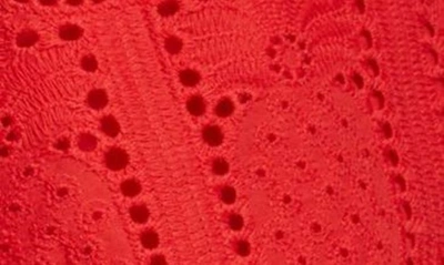Shop Farm Rio Pineapple Eyelet Cotton Shorts In Red