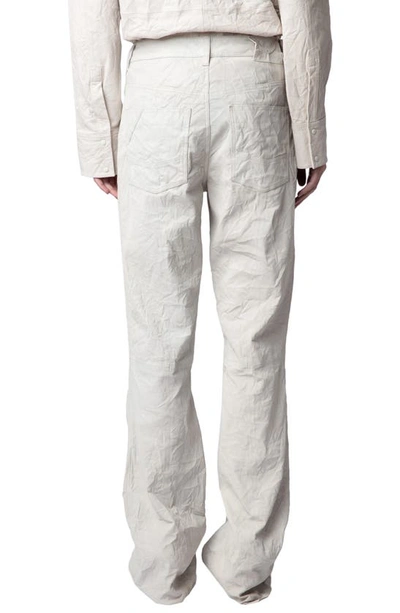 Shop Zadig & Voltaire Pistol Crinkled Leather Pants In Judo