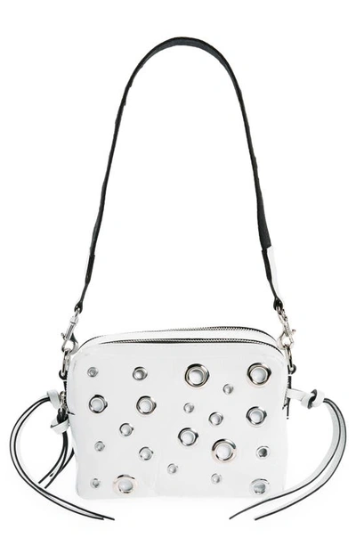 Shop Isabel Marant Wardy Grommets Leather Camera Bag In White 20wh