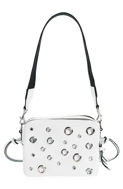 Shop Isabel Marant Wardy Grommets Leather Camera Bag In White 20wh