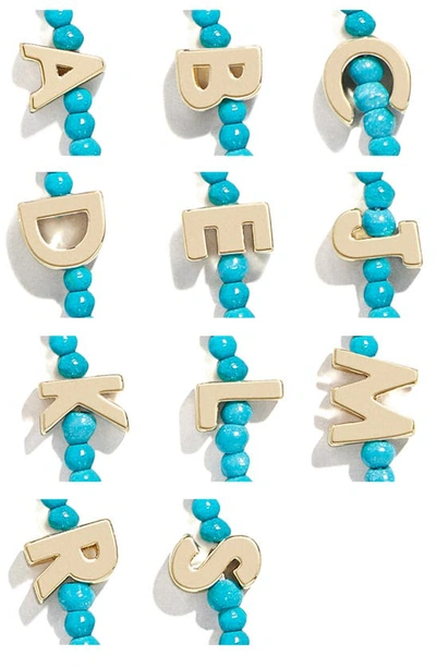 Shop Baublebar Turquoise Bead Initial Charm Necklace In Gold C