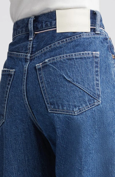 Shop Moussy Orchards Coccoon Wide Leg Ankle Jeans In Blue