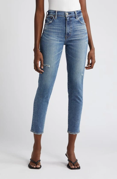 Shop Moussy Grahamwood Crop Skinny Jeans In Blue
