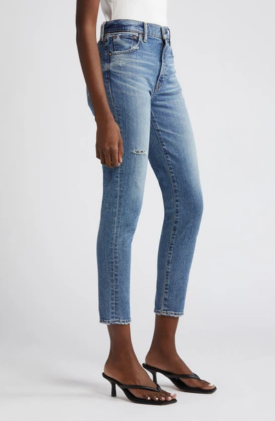 Shop Moussy Grahamwood Crop Skinny Jeans In Blue