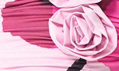 Shop Afrm Pixie Floral Print Ruched Halter Dress In Pink Placed Rose