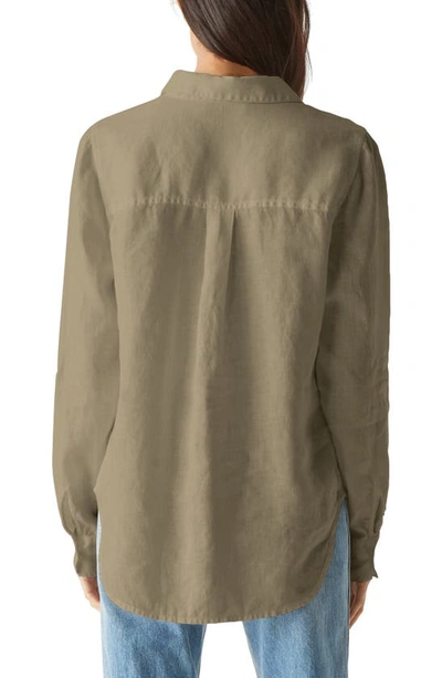 Shop Michael Stars Spencer Linen Button-up Shirt In Camo