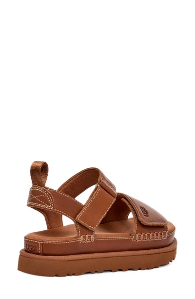 Shop Ugg Goldenstar Platform Sandal In Tan