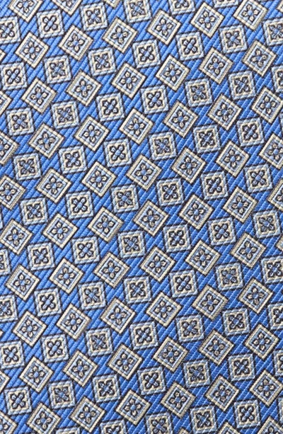 Shop David Donahue Neat Medallion Silk Tie In Blue