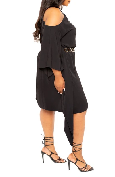 Shop Buxom Couture Cross Halter Belted Tunic Dress In Black