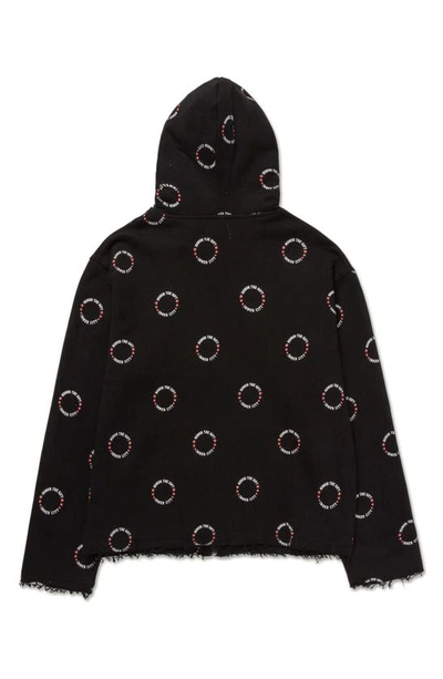 Shop Honor The Gift Front Zip Oversize Cotton Zip-up Hoodie In Black