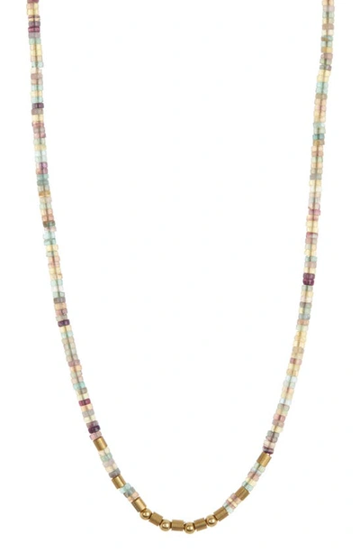 Shop Caputo & Co Beaded Chain Necklace In Fluorite