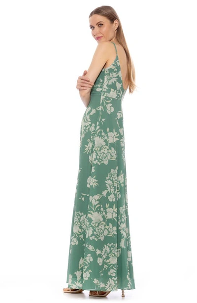Shop Alexia Admor Layla Rosette Maxi Dress In Green Floral