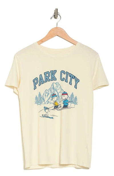Shop Hi Res Peanuts Park City Ski Crew Tee In Washed Marshmallow