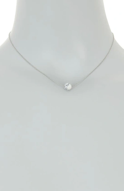 Shop Knotty Pendant Necklace In Rhodium/ Black Silkstone
