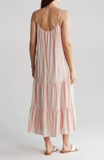 Shop Stitchdrop Barefoot Stripe Cotton Dress In Blush