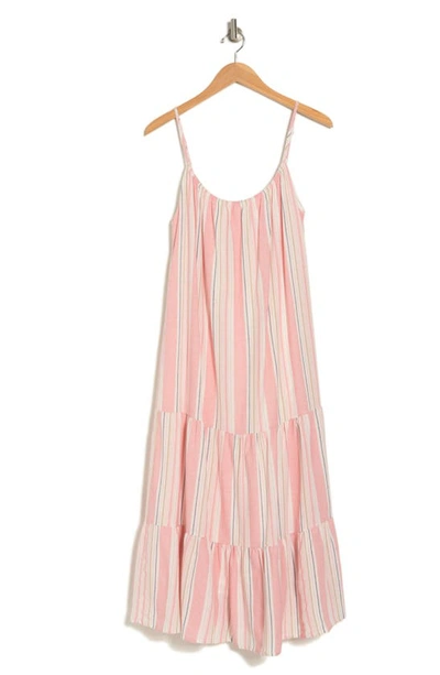 Shop Stitchdrop Barefoot Stripe Cotton Dress In Blush