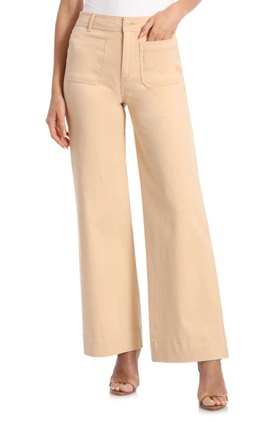 Shop Bagatelle High Waist Wide Leg Pants In Latte