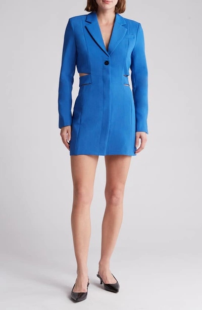 Shop Lucy Paris Pasha Long Sleeve Blazer Dress In Blue