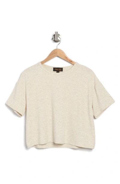 Shop Truth Crewneck Jersey Top In Oatmeal Heather